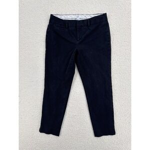 Crown & Ivy Petite Cary Cropped Pants Womens Size 8P Black Chino Career
